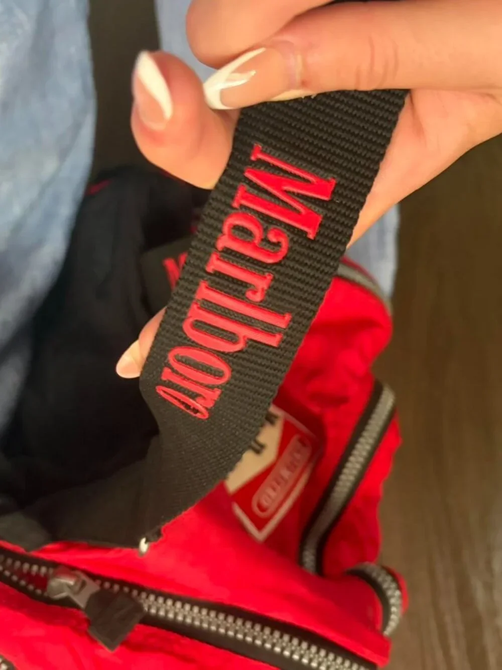 Marlboro red and black duffle bag with logo  vintage 1990s Marlboro Unlimited